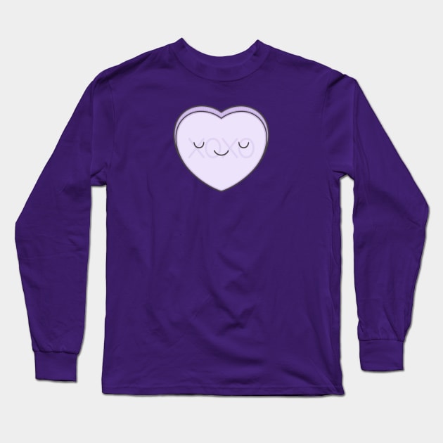 XOXO - Purple Candy Heart Long Sleeve T-Shirt by kimvervuurt